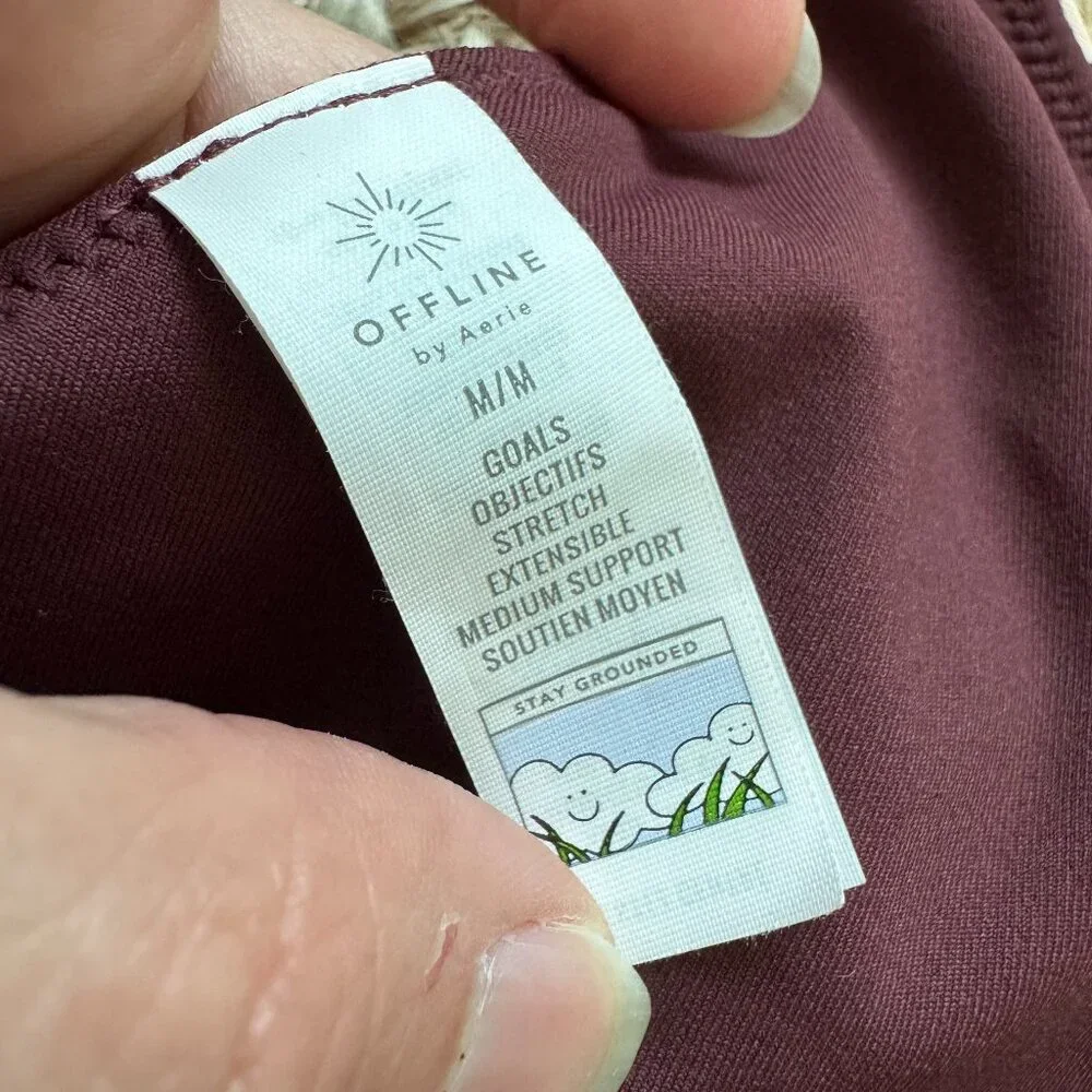 OFFLINE By Aerie Goals Plunge Sports Bra – Maplewood – Size M